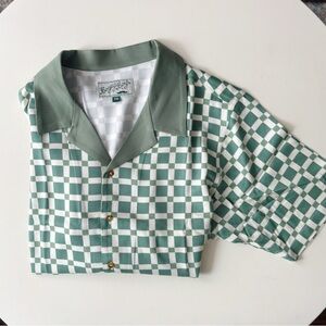 Bogey Boys Tile Short Sleeve Button Down Golf Shirt Men’s Size Small New Preppy